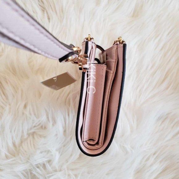 Michael Kors Jet Set Travel Double-Zip Wristlet powder blush  35F8GTVWOL - Picture 9 of 12